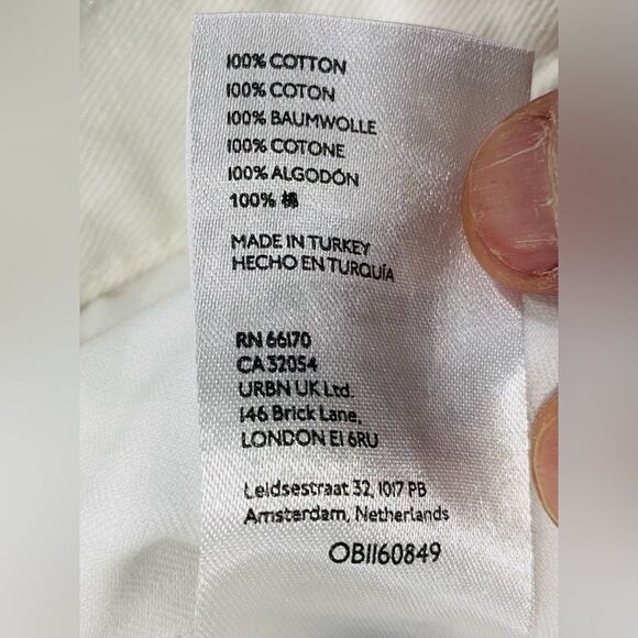 Free People Wide Leg Crop Ankle Fray Jeans White 30x27 High Rise Button Fly NWT - Picture 6 of 13